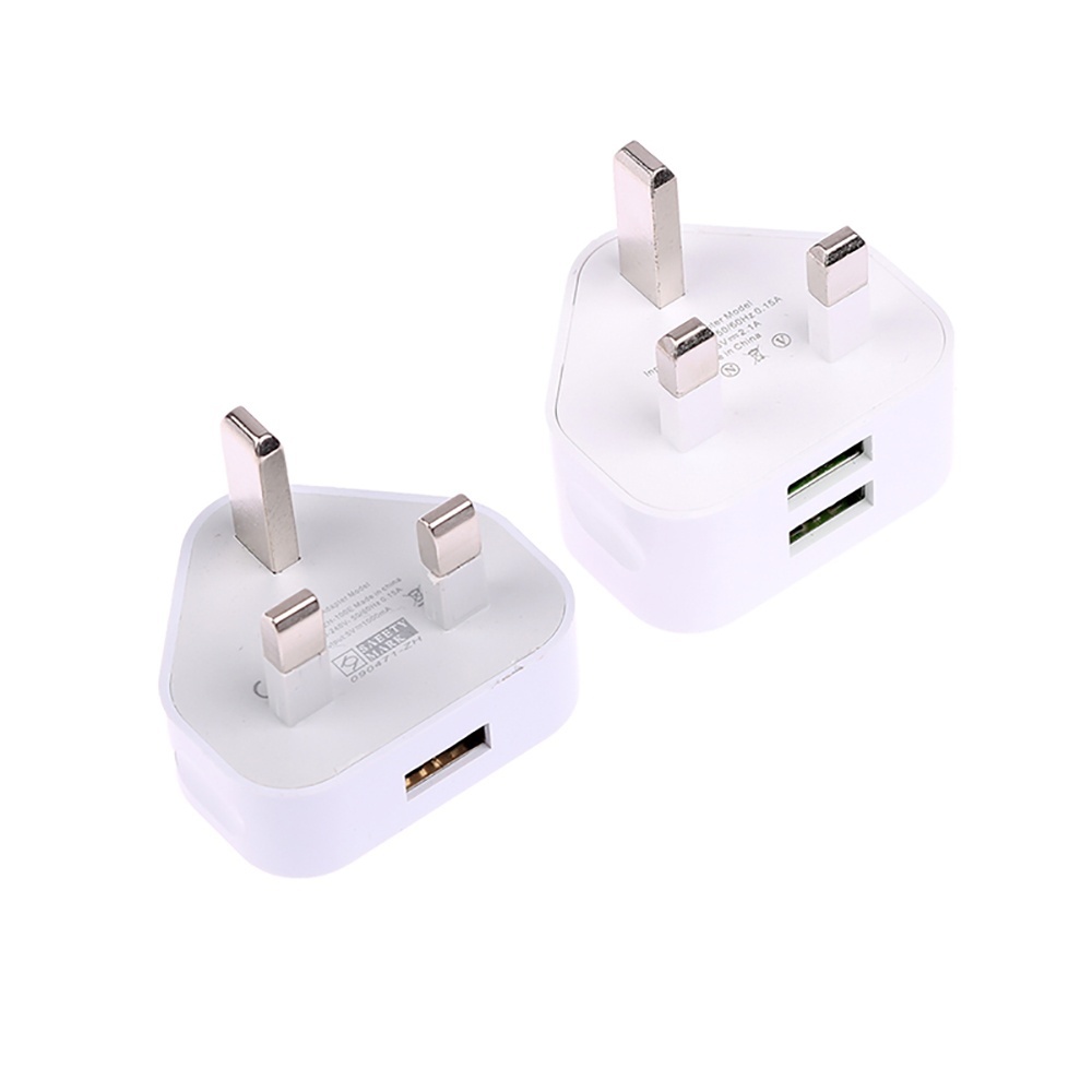 Tablet Accessories Uk - ユニバーサル英国プラグ 1/2ポートUSB付き壁掛け充電器 3ピン電源アダプター 旅行用充電器 iPhone、Samsung、Xiaomi、タブレット対応