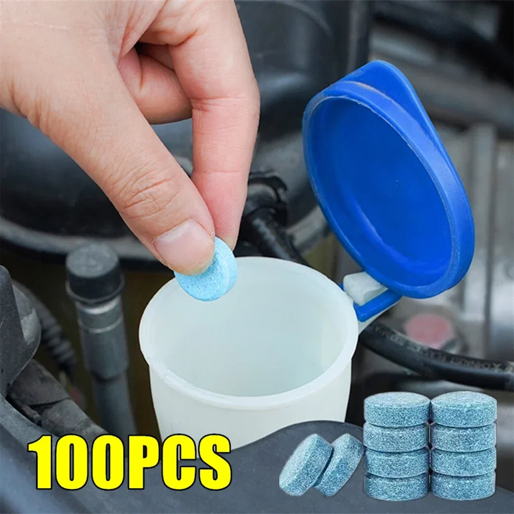 Tablet Car Accessories - 2/100個入り 車用フロントガラスクリーナー 発泡錠 ガラス水垢除去剤 汎用自動車アクセサリー スプレー式クリーナー