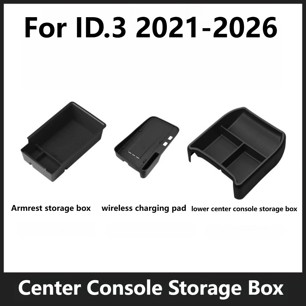 Wireless Charging Pad - VW ID.3 2021-2026 車のセンターコンソール収納ボックスワイヤレス充電シリコンパッドアームレストオーガナイザーインテリアアクセサリー