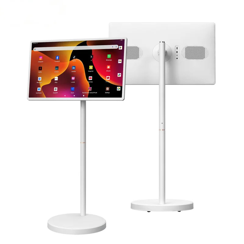 Tablet Accessories Uk - 32インチ Android 15 スマートテレビ、6G+128G フロアスタンドタブレット（リモコン付き）、2Kカメラビデオ通話、内蔵148Wバッテリー電源