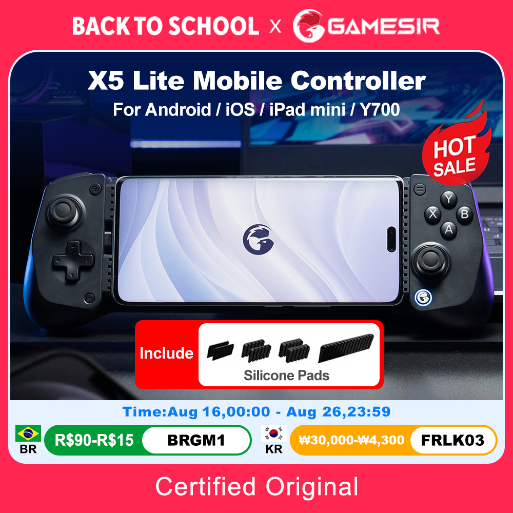 Android Tablet Gaming Accessories - GameSir X5 Liteモバイルゲームコントローラー、iPhone 17、16、15シリーズ、iOS、iPad Mini、Y700、Androidタブレット対応ゲームパッド