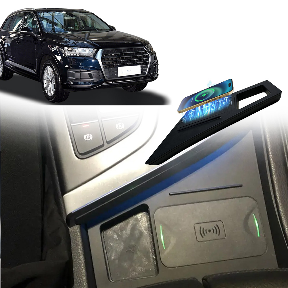 Wireless Charging Pad - 15W Qiワイヤレス充電器 車載用急速充電パッド スマホホルダー アウディ Q7