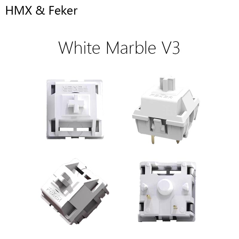 Tablet Accessories Uk - HMX Feker ホワイトマーブル V3 ホットスワップ メカニカルキーボードアクセサリー