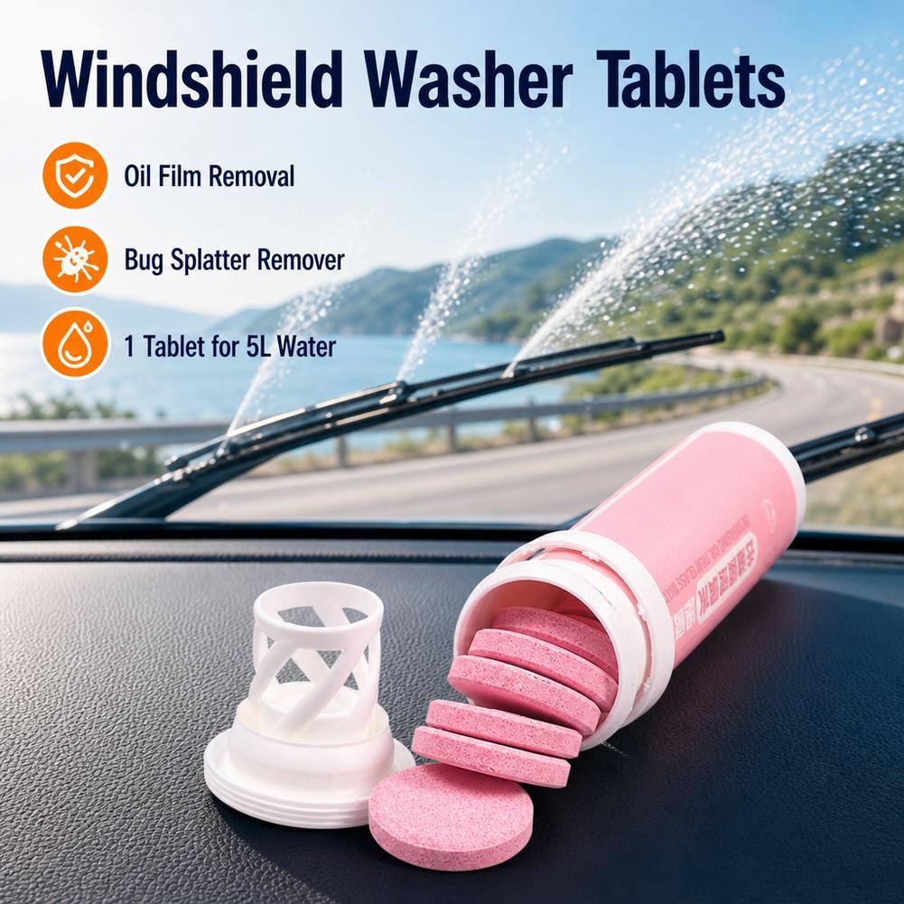 Tablet Car Accessories - 車のフロントガラスクリーナー発泡錠剤、虫の残骸、汚れ、油膜を除去、カーアクセサリー