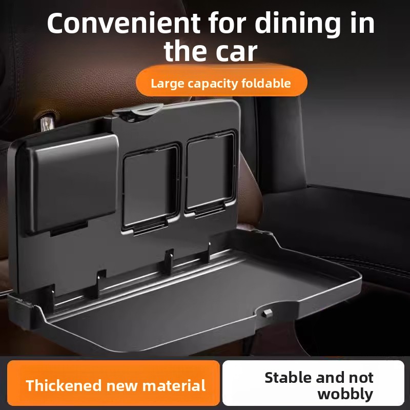 Tablet Car Accessories - 車の後部座席用折りたたみ式ダイニングテーブル - カップホルダー付き大容量車載フードトレイ、厚みのある素材で安定した自動車アクセサリー