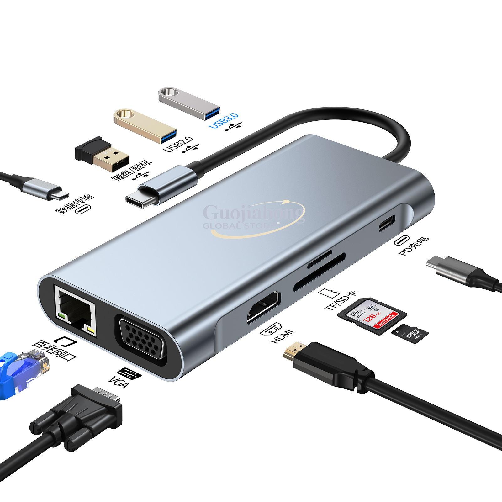 Typec拡張ノートブックUSBハブネットワークインターフェ - Usb Hub Type C のレビューと価格
