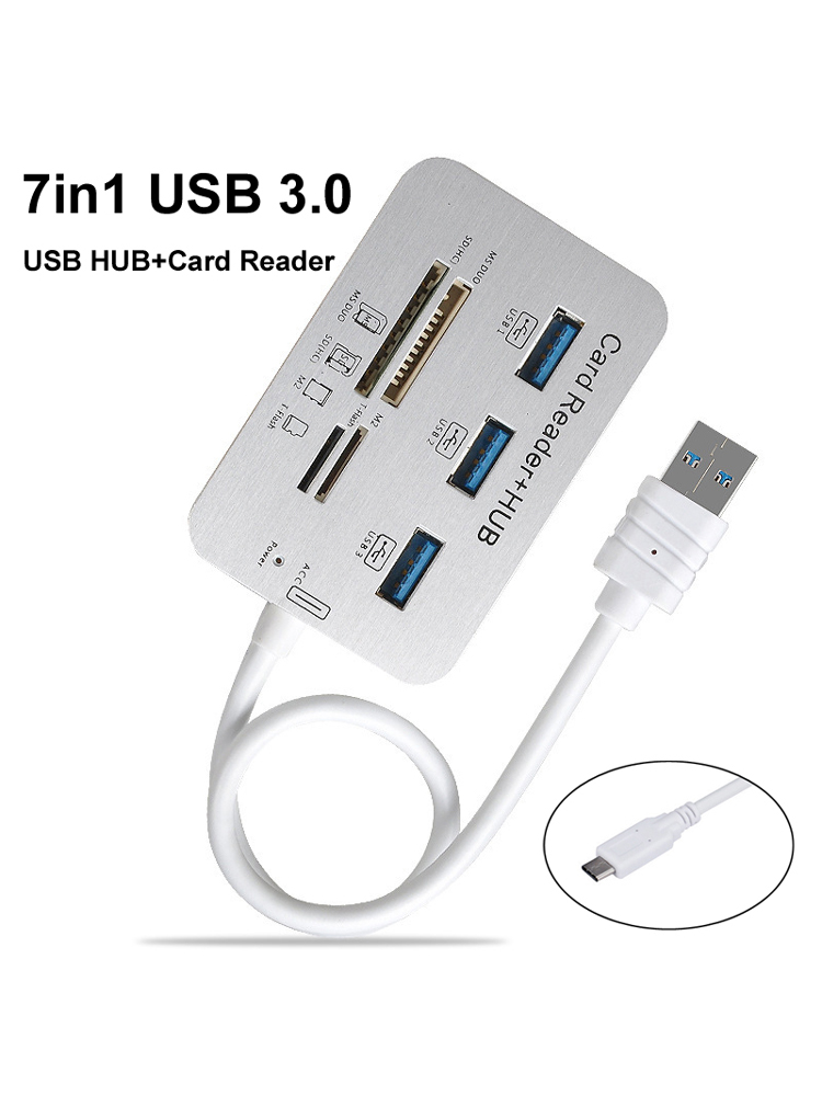 7in1 3ポートUSB TYPE C 3.0ハブ+4ポート - Usb Hub Type C のレビューと価格