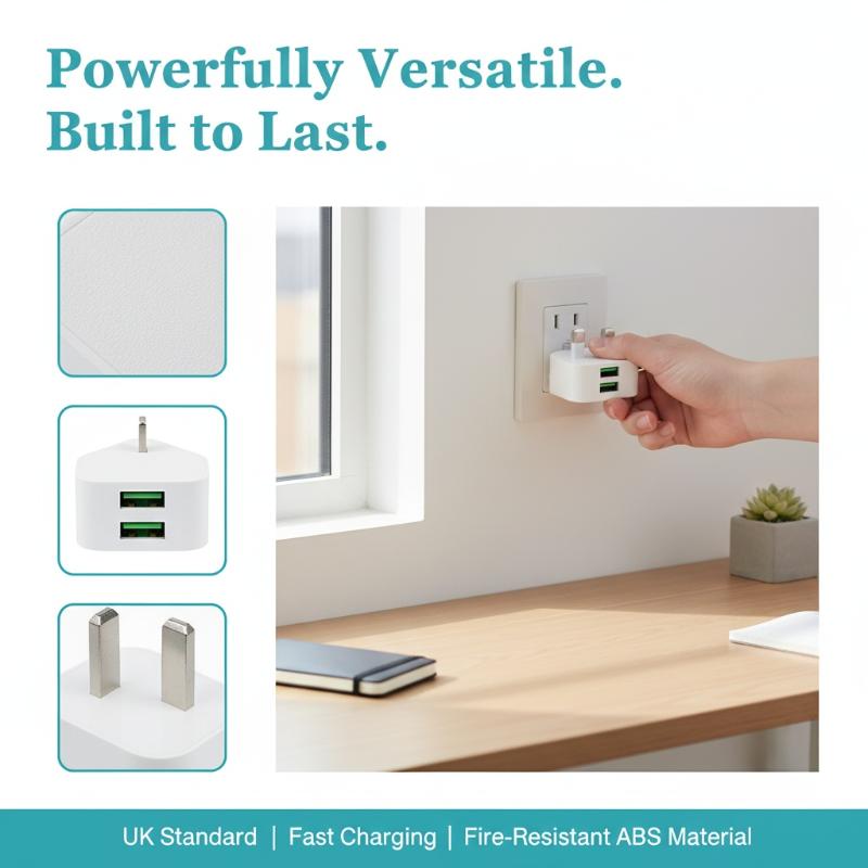 英国 3 ピン プラグ デュアル USB アダプター壁用充電 - Tablet Accessories Uk のレビューと価格