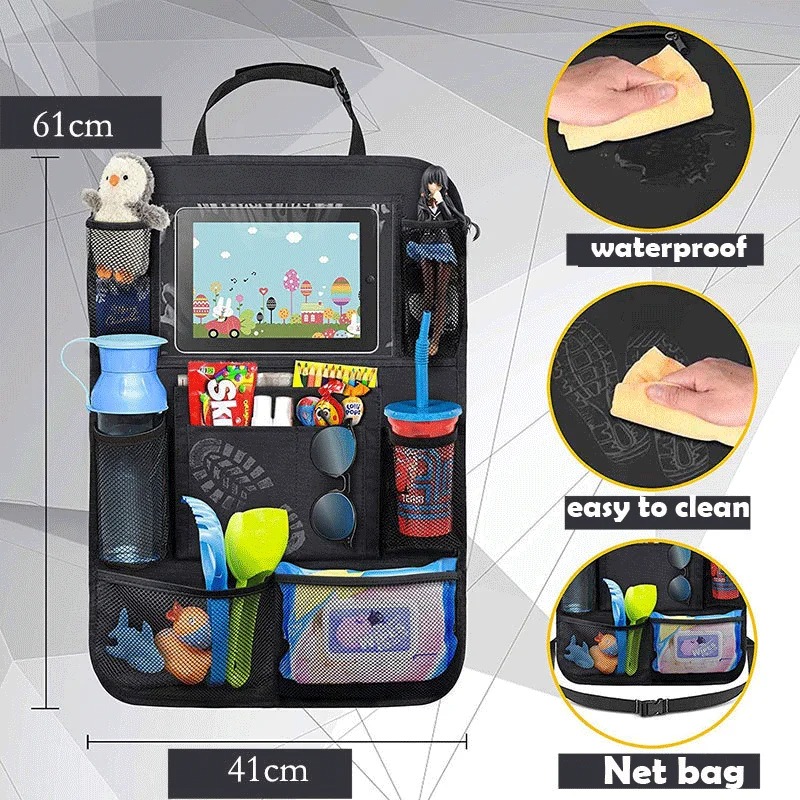 カーシートオーガナイザー 多機能オックスフォード生地 車用バ - Tablet And Accessories Bag のレビューと価格