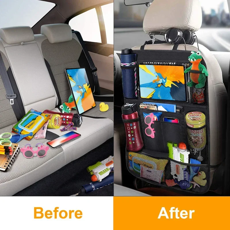 車の後部座席オーガナイザー、タッチスクリーン、タブレットホル - Tablet And Accessories Bag のレビューと価格