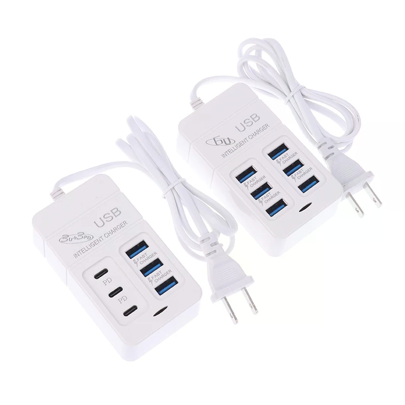 1PC USプラグ 6ポート マルチポートUSB充電器 35 - Usb Hub Type C のレビューと価格