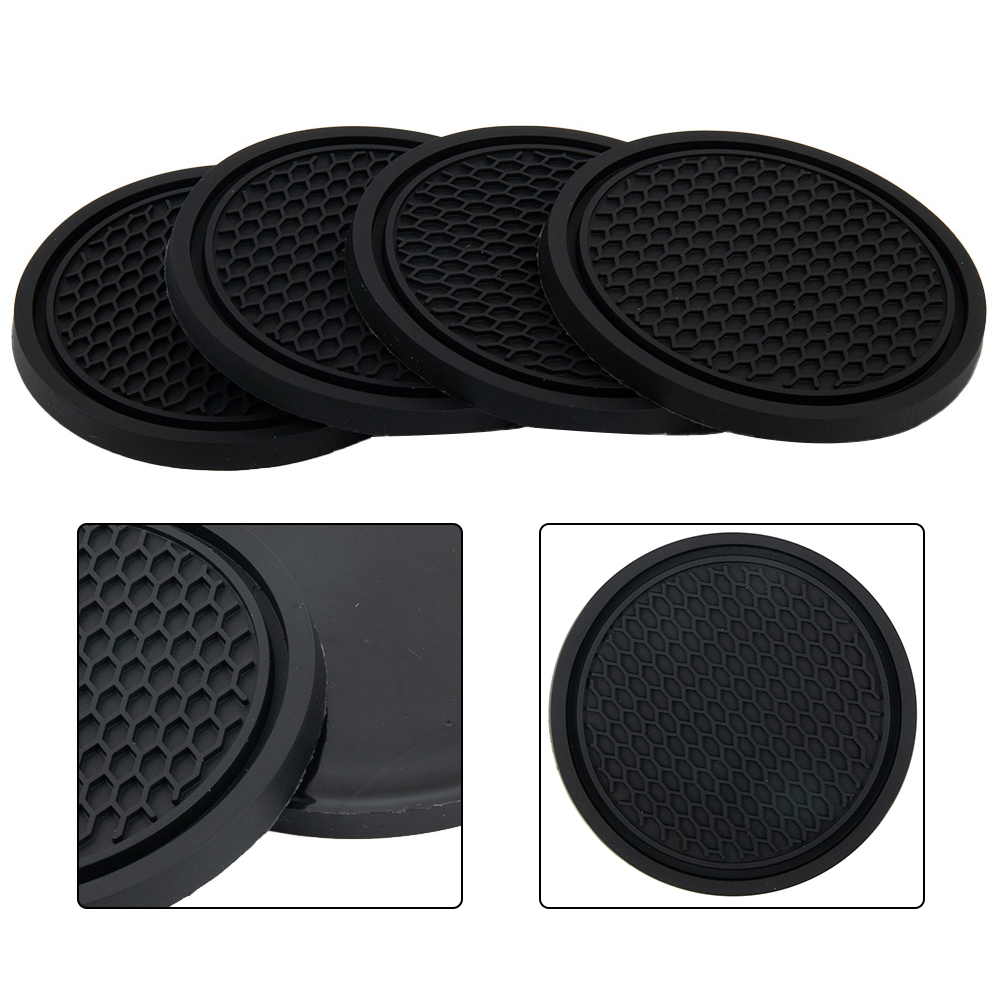 4 個ブラックカーオートカップホルダーアンチスリップインサー - Tablet Car Accessories のレビューと価格
