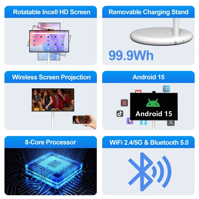 スマートタブレット 27インチ ポータブルスマートテレビ A - Tablet Accessories Uk のレビューと価格