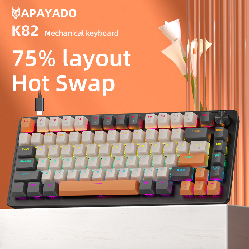 カスタム有線ゲーミングキーボード 75 APAYADO メカ - Tablet Accessories Uk のレビューと価格