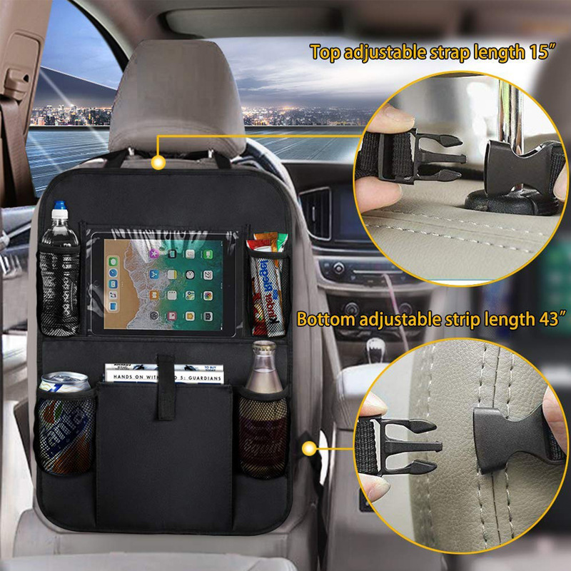 車の後部座席オーガナイザー タッチスクリーンタブレットホルダ - Tablet And Accessories Bag のレビューと価格