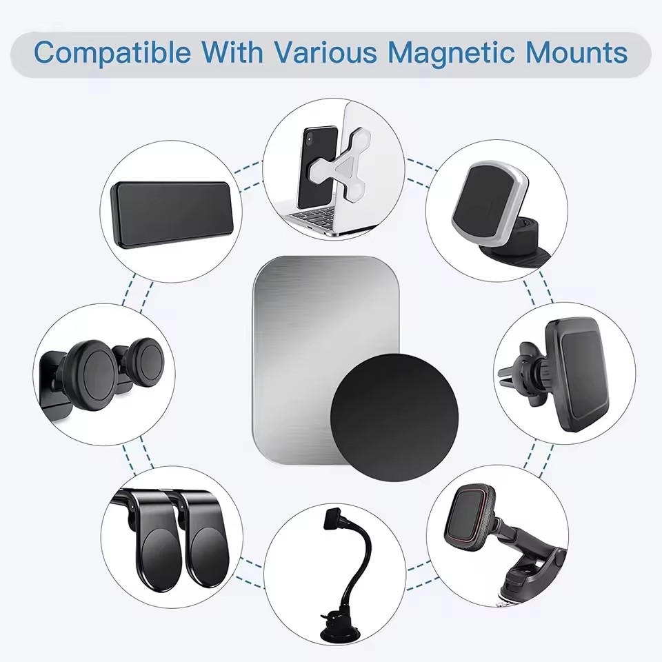 薄型磁性金属プレート 車載電話ホルダー用 ユニバーサル鉄板デ - Tablet Car Accessories のレビューと価格