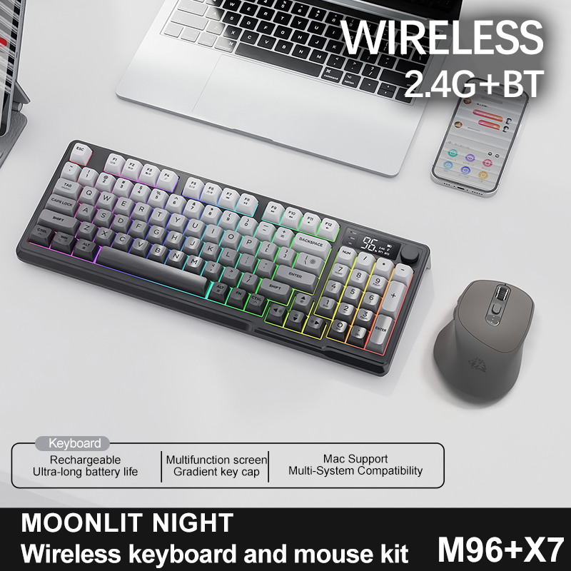 カスタムワイヤレスゲーミングコンボM96スクリーンキーボード - Tablet Accessories Uk のレビューと価格