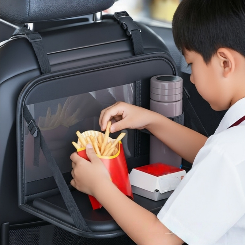 車用シートバックオーガナイザー 折りたたみ式テーブルトレイ  - Tablet And Accessories Bag のレビューと価格