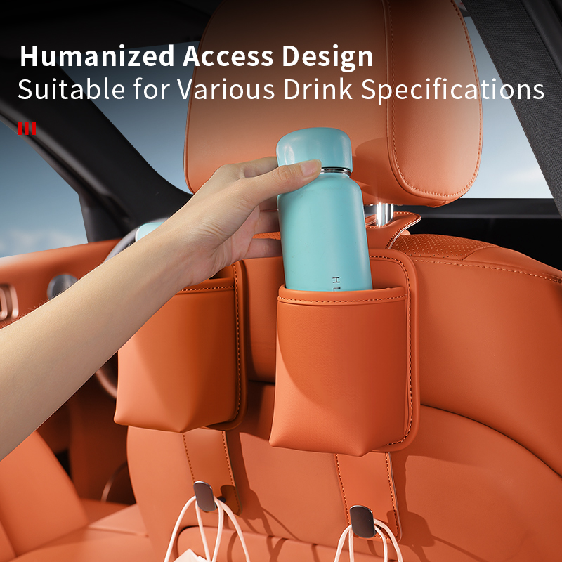 多機能カーシートバックフック カップホルダー付き PUレザー - Tablet Car Accessories のレビューと価格