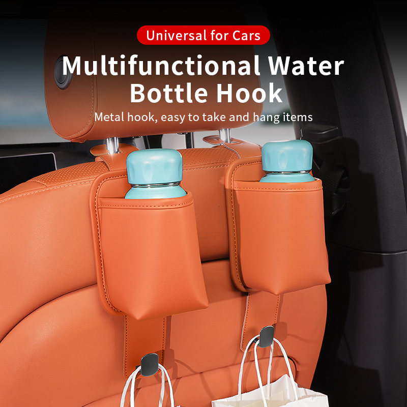 多機能カーシートバックフック カップホルダー付き PUレザー - Tablet Car Accessories のレビューと価格