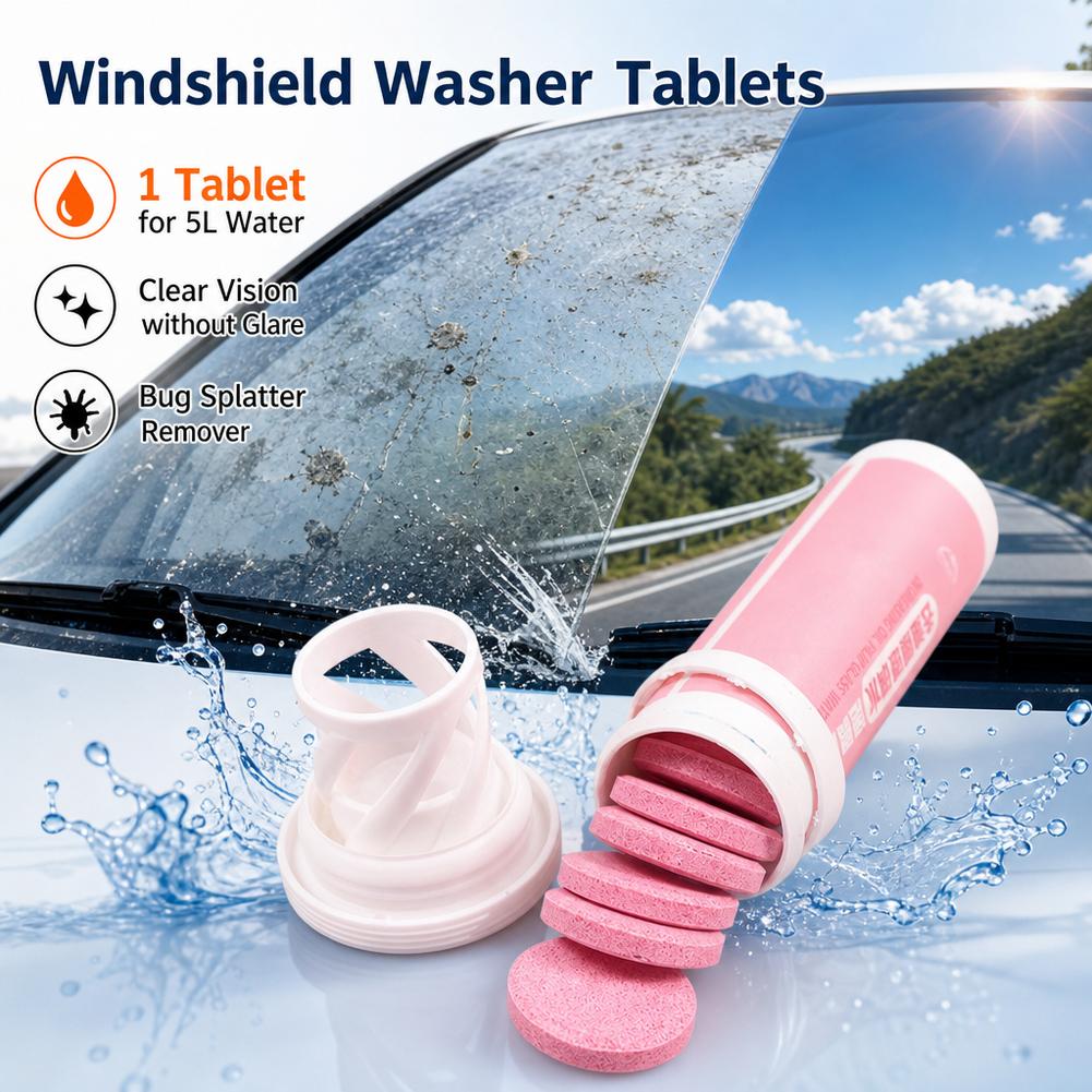 車のフロントガラスクリーナー発泡錠剤、虫の残骸、汚れ、油膜を - Tablet Car Accessories のレビューと価格