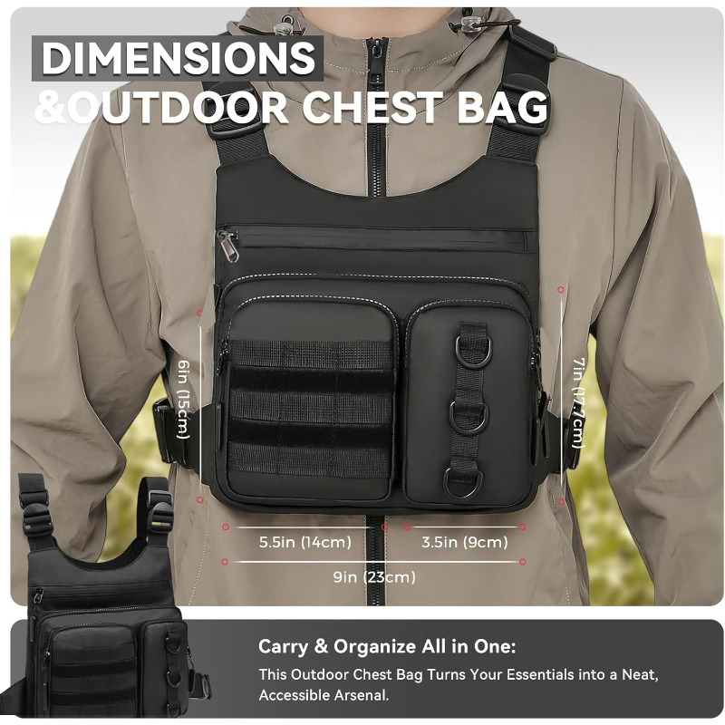 チェストバッグ - 軽量で大容量のベストバッグ、日常の持ち運 - Tablet And Accessories Bag のレビューと価格