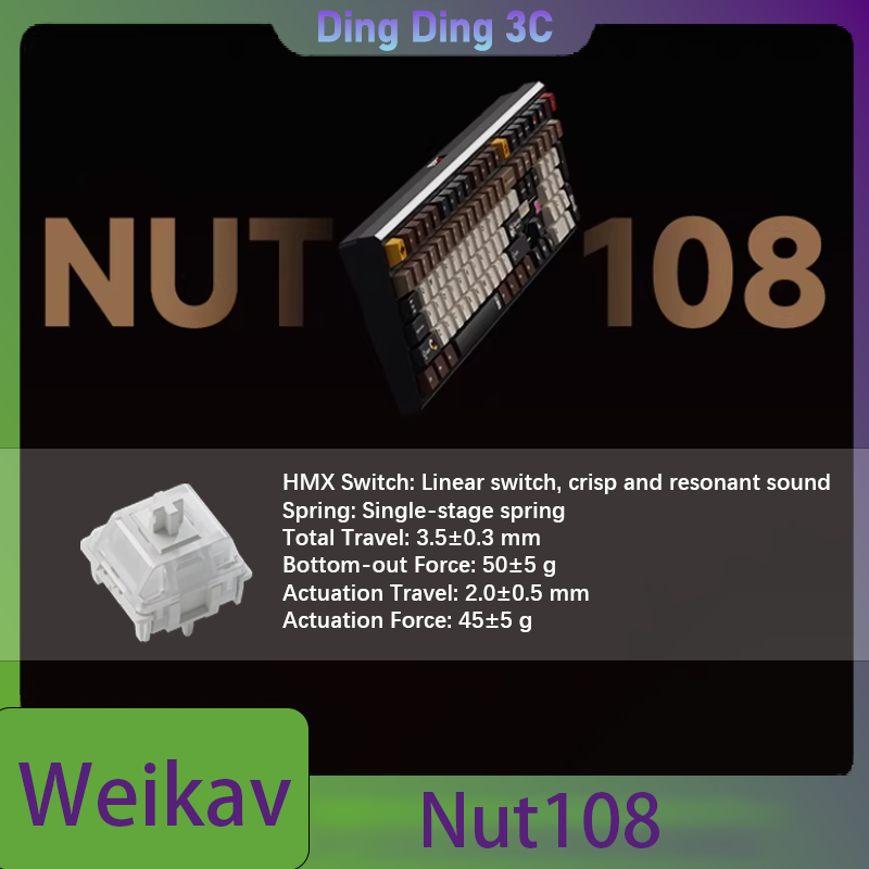 Weikav Nut108 ワイヤレスメカニカルキーボードキ - Tablet Accessories Uk のレビューと価格